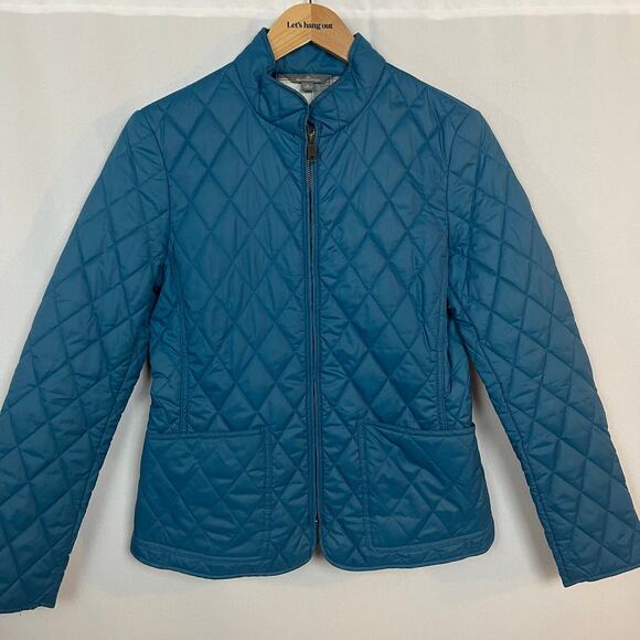 L.L. Bean Signature Quilted Teal Jacket size 6 - Picture 2 of 11